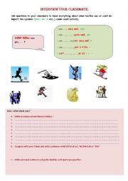 English Worksheet: How well can you...?