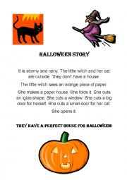 English Worksheet: Halloween paper story 