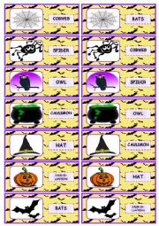 English Worksheet: Halloween Dominoes