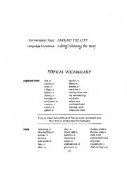 English Worksheet: City Life Topical Vocabulary and Exercises