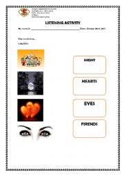 English Worksheet: Listening activity 