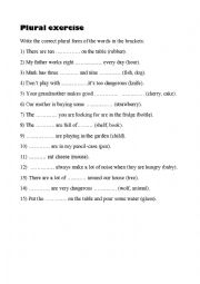 English Worksheet: Plural exercise