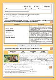 English Worksheet: TEST- FROM LONDON WITH LOVE