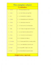 English Worksheet: The complex objects