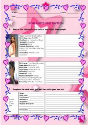 English Worksheet: Star Photo File Section