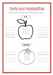 English Worksheet: Fruit&vegetables