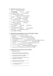 English Worksheet: Exercises on the Simple Present and the Present Continuous tense