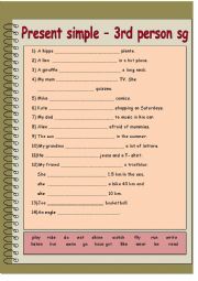 English Worksheet: Present simple - 3rd person sg