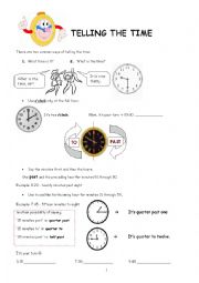 English Worksheet: Telling the time