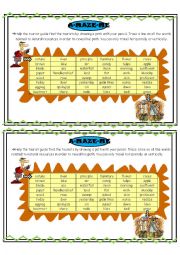 English Worksheet: A-MAZE-ME