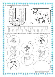 English Worksheet: Vowels U