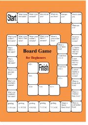 English Worksheet: A Boardgame for Beginners