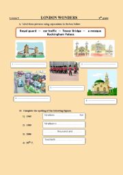 English Worksheet: London wonders ( 8th gradeTunisian students)