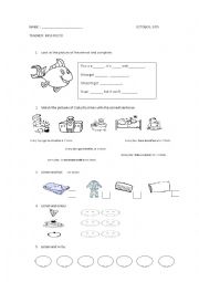 English Worksheet: 3rd Grade Test : Animal description - Daily Routine - Like/Dont like - Numbers 1/12 - Going camping                        