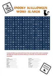 Halloween word search