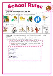 English Worksheet: 9th form module 2 lesson 2 School Rules