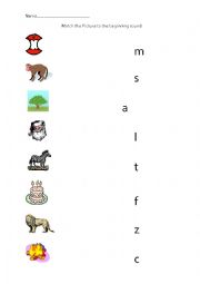 English Worksheet: Beginning Sound