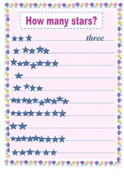 English Worksheet: How many stars?