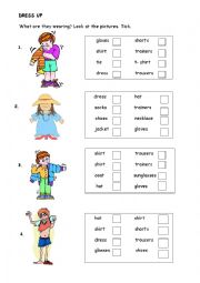 English Worksheet: dress up