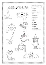 English Worksheet: Halloween matching