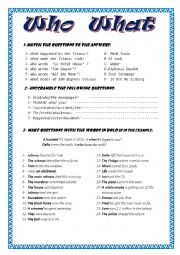 English Worksheet: Who What