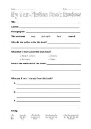 English Worksheet: Book Review (Informational)