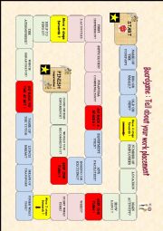 English Worksheet: Boardgame: tell about your work placement