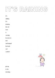 English Worksheet: Its raining