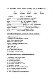 English Worksheet: Tenses