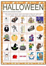 English Worksheet: HALLOWEEN PICTIONARY