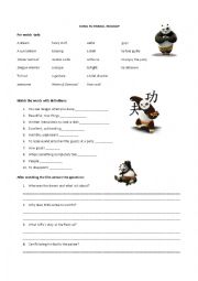 English Worksheet: Kung Fu Panda. Holiday