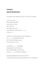 English Worksheet: Colors of the wind
