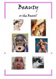 English Worksheet: Disccussion about beauty concept