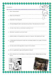 English Worksheet: Homesickness