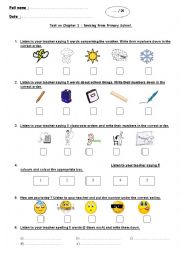 English Worksheet: Easy listening test on basics