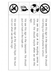 English Worksheet: Signs in class