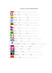 English Worksheet: Nationalities and countries
