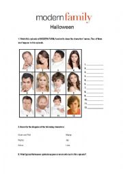 English Worksheet: Modern Family Halloween