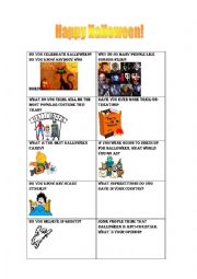 English Worksheet: Halloween conversation questions