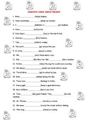 English Worksheet: Present simple