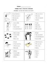 English Worksheet: Classroom Commands