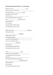 English Worksheet: How Many Miles Song (Ben Harper) Cloze