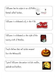 English Worksheet: Halloween Cards