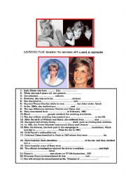 English Worksheet: The Life of Princess Diana (Gap-fill Listening Actvity) [video/audio link provided]