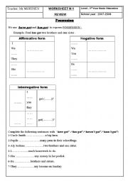 English Worksheet: worksheet