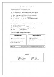 English Worksheet: Exercise - Countable and Uncountable Nouns