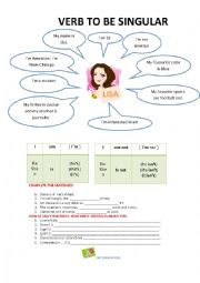 English Worksheet: Verb to be in simple present