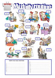 English Worksheet: DAILY ROUTINE