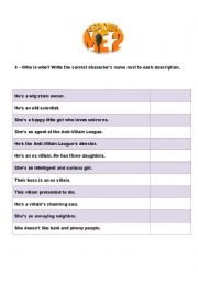 English Worksheet: Despicable me 2 - Movie Activity Part 2