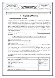 English Worksheet: Ordinary test